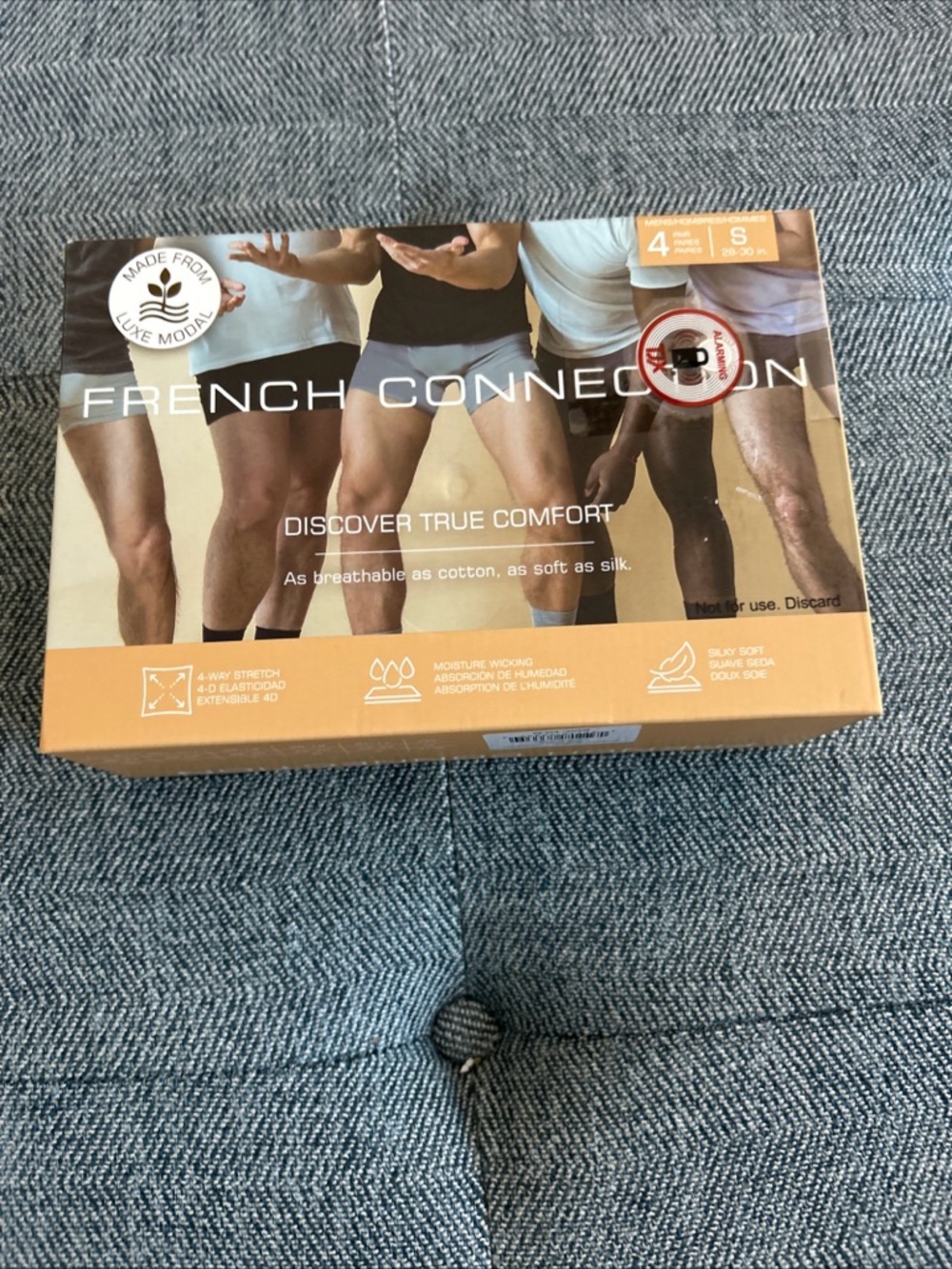French Connection 4-Pack Boxer Briefs Men's S (28-30) Luxe Modal NIB 5" Inseam